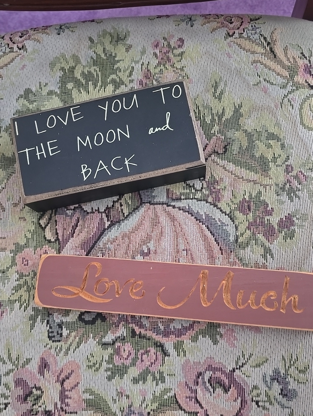 Love Much & I Love You To The Moon And Back Wooden Wall Signs - Pink and Black